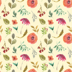 summer floral watercolor samples pattern