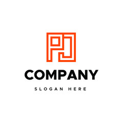 JP Letter Logo Design Monogram Template Vector for corporate identity template