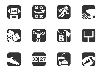 American football icons set