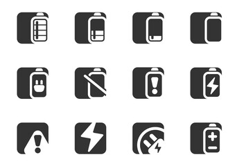 Battery icons set