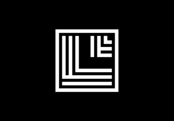 Capital Lines Letter L. Creative Line Letters Design, Graphic Alphabet Symbol For Logo, Poster, Invitation. Vector Illustration