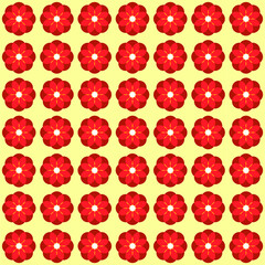 Red retro pattern flowers