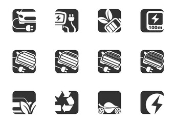 Electric car icons