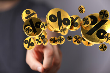 sale digital percent in hand.