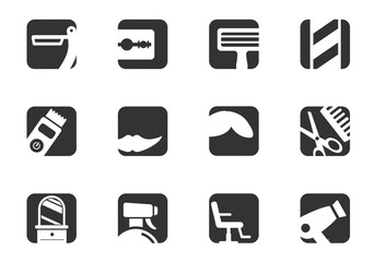 barbershop icon set