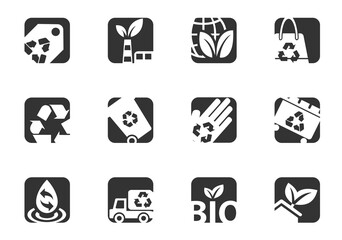 recycling icon set