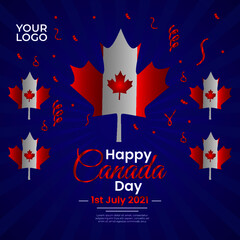 1ST JULY HAPPY CANADA DAY BANNER