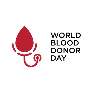 Blood drop donor logo illustration. world blood donor day logo vector design template