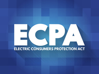 ECPA - Electric Consumers Protection Act acronym, abbreviation concept background