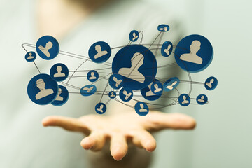group - conference Digital Network and data concept