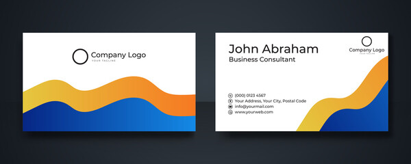 Naklejka na ściany i meble Business cards design template with blue orange black color