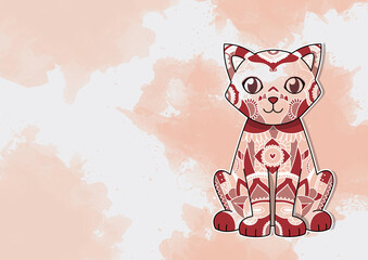 Cute Mandala Cat Background