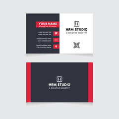 Modern Business Card Print Templates. Personal Visiting Card With Company Logo. Business Card Design Vector Illustration Stationery. Double Sided Business Card Flat.