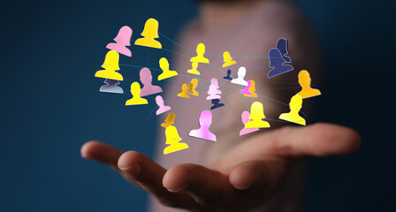 videoconference group of people talking in social network