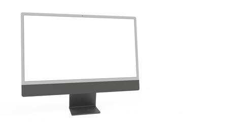 Copy of Realistic Computer, 3D Monitor, in Imac style isolated. dark grey black