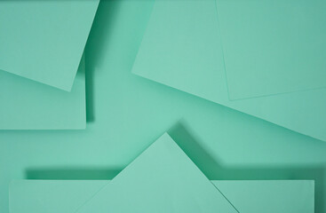 abstract pop up paper background in green. abstract arrangements build a geometric texture for wallpaper, posters, flyers, etc.