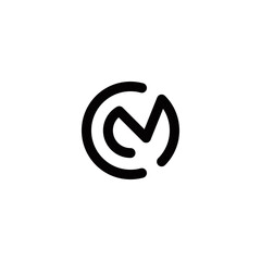 c m cm mc initial logo design vector template