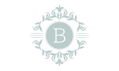 An elegant logo or monogram design template with the letter B. An elegant luxury letter symbol for cosmetics, royal and jewelry brands.