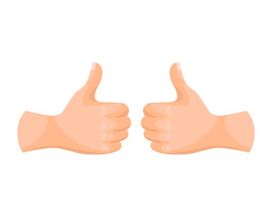 Thumb up, confirmation, consent, vector illustration.