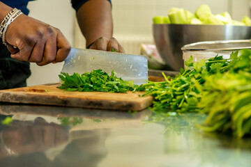 cooking healthy food 