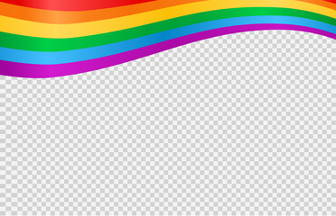 Obraz premium Waving rainbow LGBT flag isolated on png or transparent background, Symbol of LGBT gay pride,vector illustration