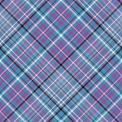 Seamless pattern in violet, blue, black and white colors for plaid, fabric, textile, clothes, tablecloth and other things. Vector image. 2