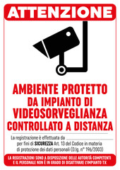 Attenzione Impianto Video Sorveglianza
