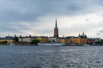 Fototapeta na wymiar cityscape of Stockholm on an overcast summer day