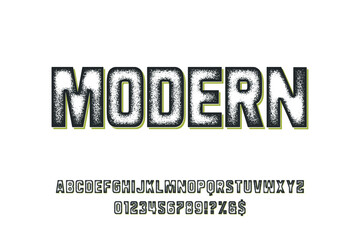 Obraz premium vector alphabet font, gray and green style background, typeface vector design