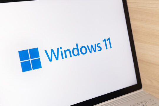 View of The New Microsoft Windows 11 Logo on Computer Screen