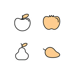 fruits set icon, isolated fruits set sign icon, vector illustration