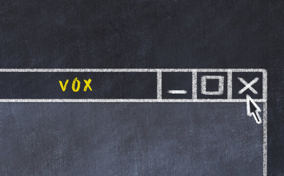 Chalk drawig of browser window with inscription vox