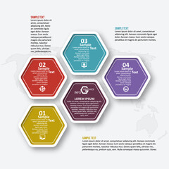 Abstract 3D Paper Infographics. Business template .Vector illustration