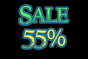 Sale at a reduced price of Illustration on a black background