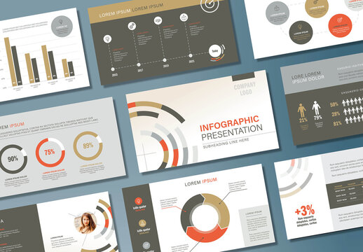 Business Presentation Layout with Infographc