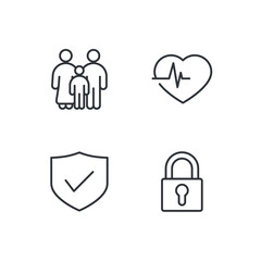 insurance set icon, isolated insurance set sign icon, vector illustration