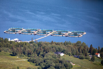 Fishfarm in Velfjord,Seterlandet i Brønnøy,Helgeland,Nordland county,scandinavia,Europe