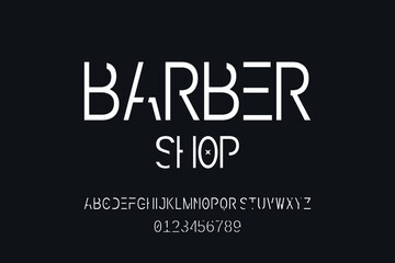 vector alphabet font, gray and green style background, typeface vector design