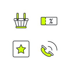 Fototapeta premium shopping set icon, isolated shopping set sign icon, vector illustration