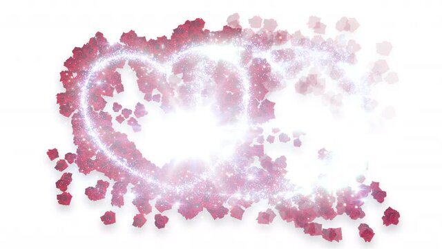 Heart Rose Glitter Sparkling Particles Love Fireworks background.