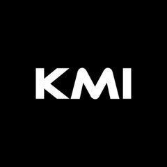 KMI letter logo design with black background in illustrator, vector logo modern alphabet font overlap style. calligraphy designs for logo, Poster, Invitation, etc.