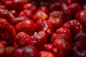 Bright juicy strawberry close up