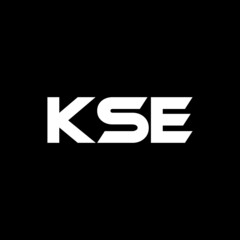 KSE letter logo design with black background in illustrator, vector logo modern alphabet font overlap style. calligraphy designs for logo, Poster, Invitation, etc. - obrazy, fototapety, plakaty