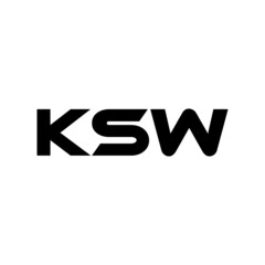 KSW letter logo design with white background in illustrator, vector logo modern alphabet font overlap style. calligraphy designs for logo, Poster, Invitation, etc.