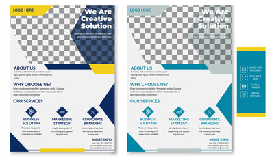 Modern creative editable vector corporate flyer template design. Abstract colorful design illustration. 