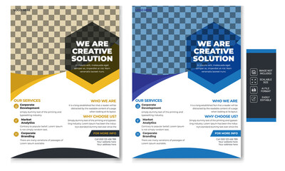 Corporate flyer design, creative modern shapes and suitable for business promotion in a4 size  vector illustration. 
