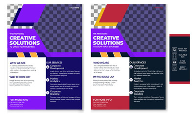 Creative modern corporate abstract shape trendy flyer design in A4 size. For business promotion. 
