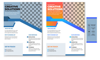 Corporate modern vector flyer design template.  For business promotion.  
