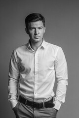 Portrait of young and handsome man.