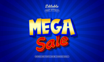 Mega sale 3d editable text style effect	